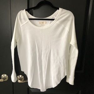 TNA White Ribbed Long Sleeve